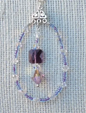 Swarovski Purple/Lavender and Clear Crystal Pendant/Necklace
