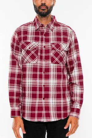 TEEK - LONG SLEEVE FLANNEL FULL PLAID CHECKERED SHIRT