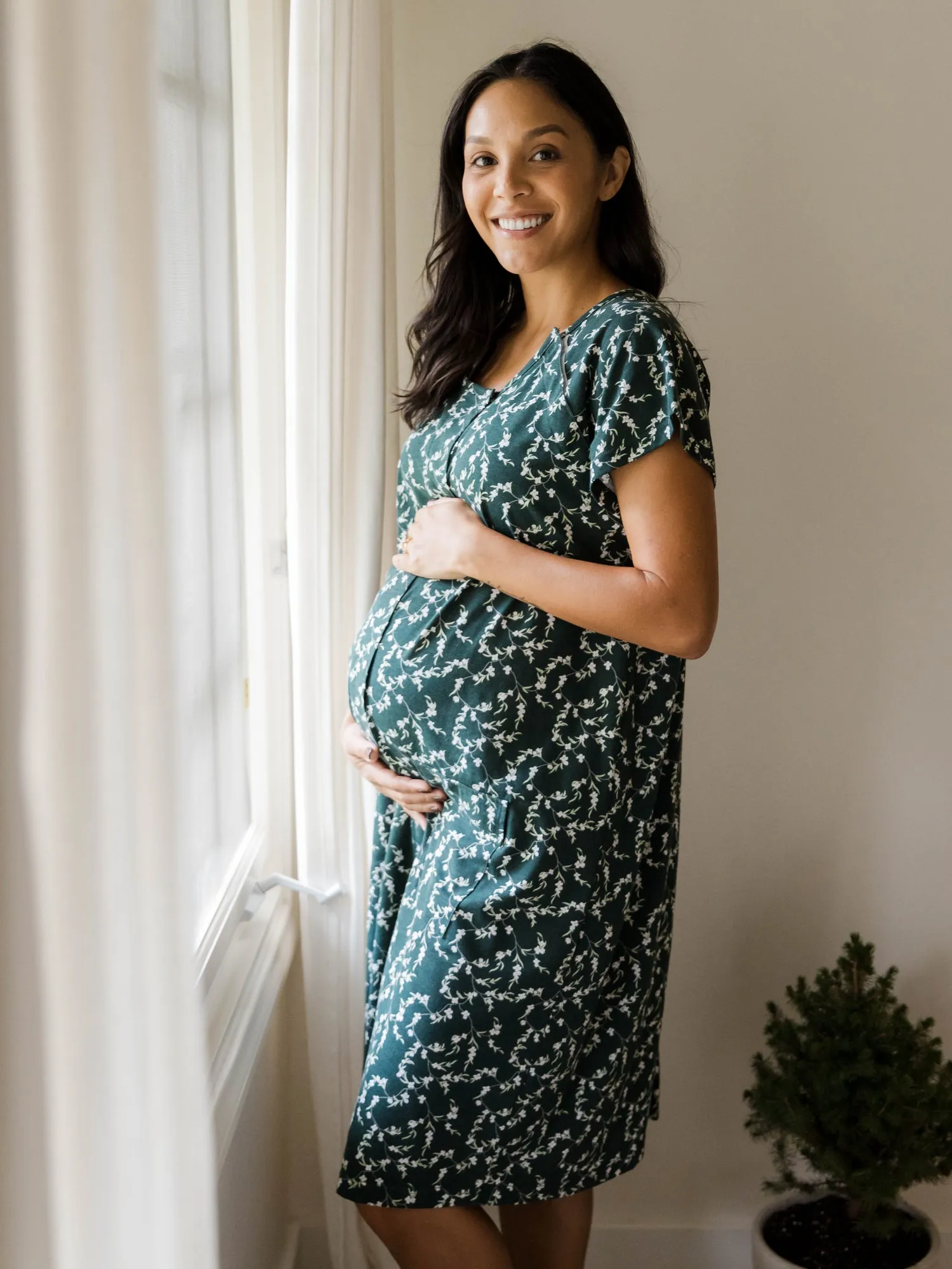 Universal Labor & Delivery Gown | Evergreen Blossom