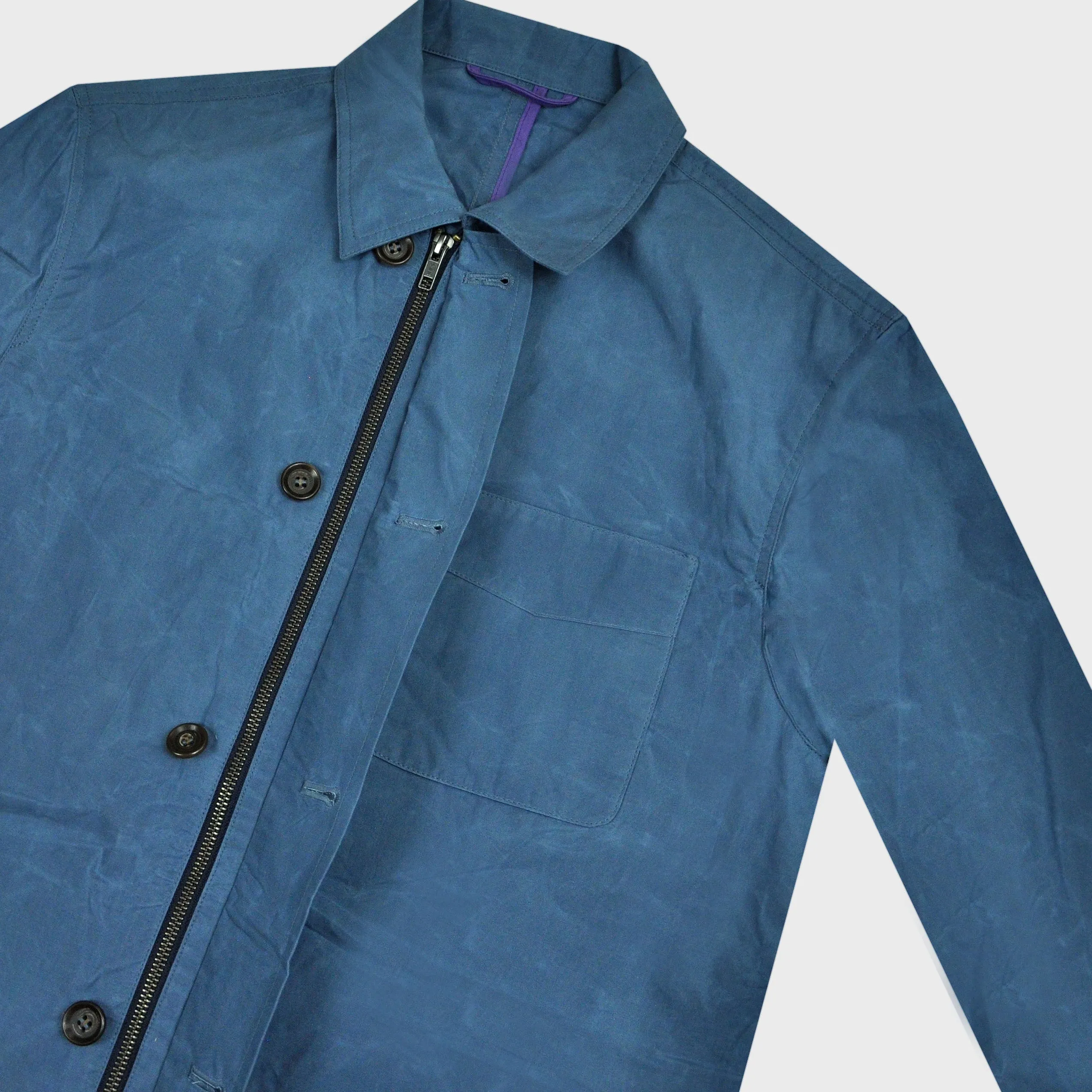 Wax Cotton Light Jacket in Blue