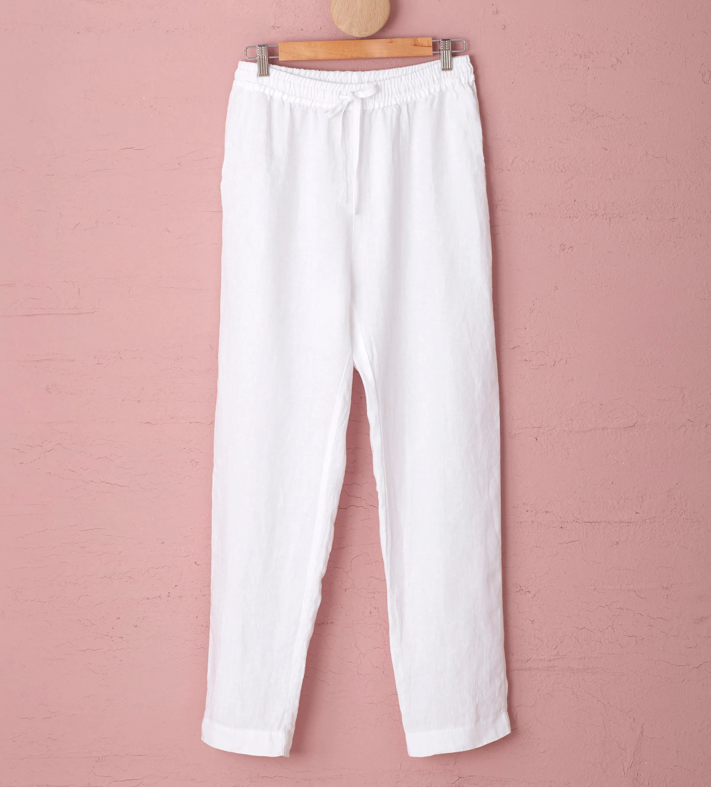 White 100% Linen Nightwear