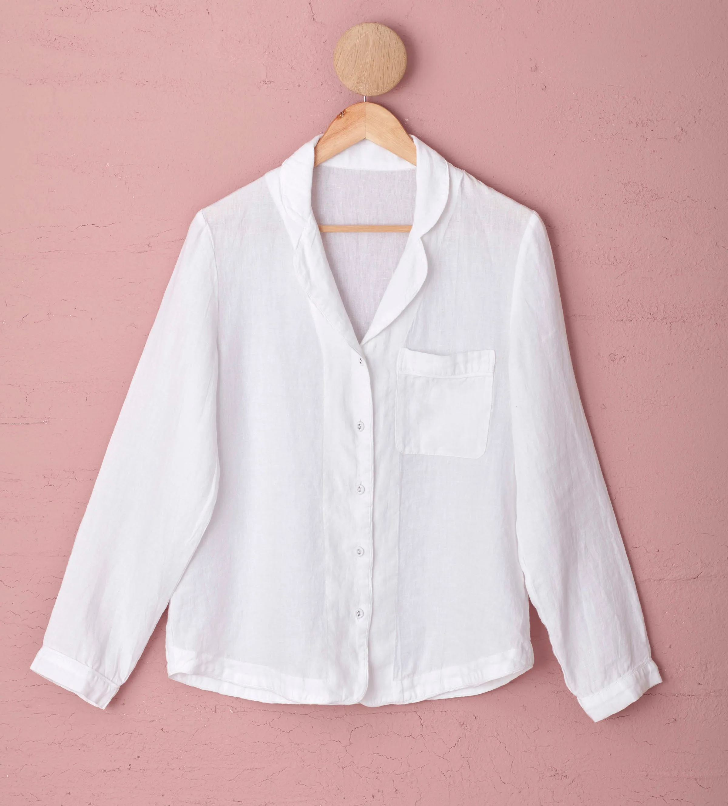 White 100% Linen Nightwear