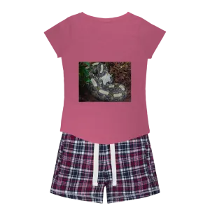 White Snake Women's Sleepy Tee and Flannel Short