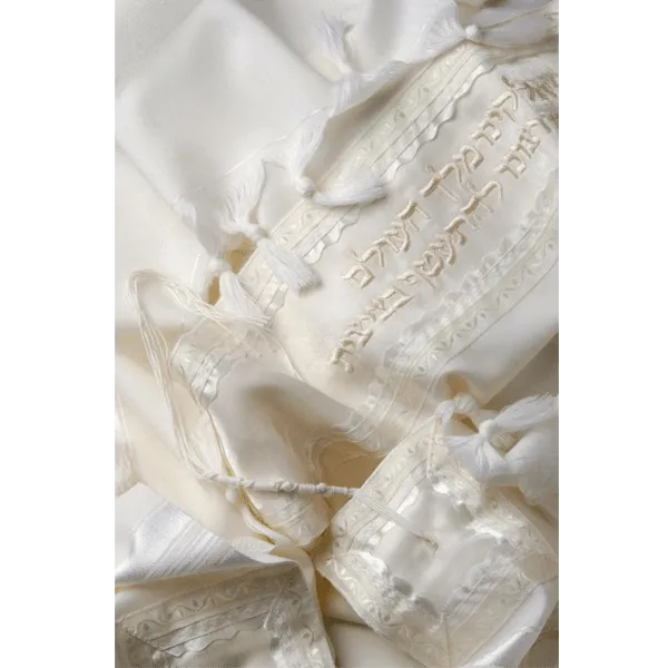 White Tallit for man, Wool tallit, Bar Mitzvah Tallit, Wedding Tallit, Tzitzit Hebrew Prayer Shawl, Tallit from Israel