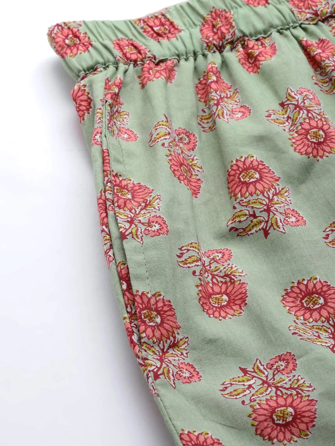Women'S Green Printed Loungewear /Nightwear