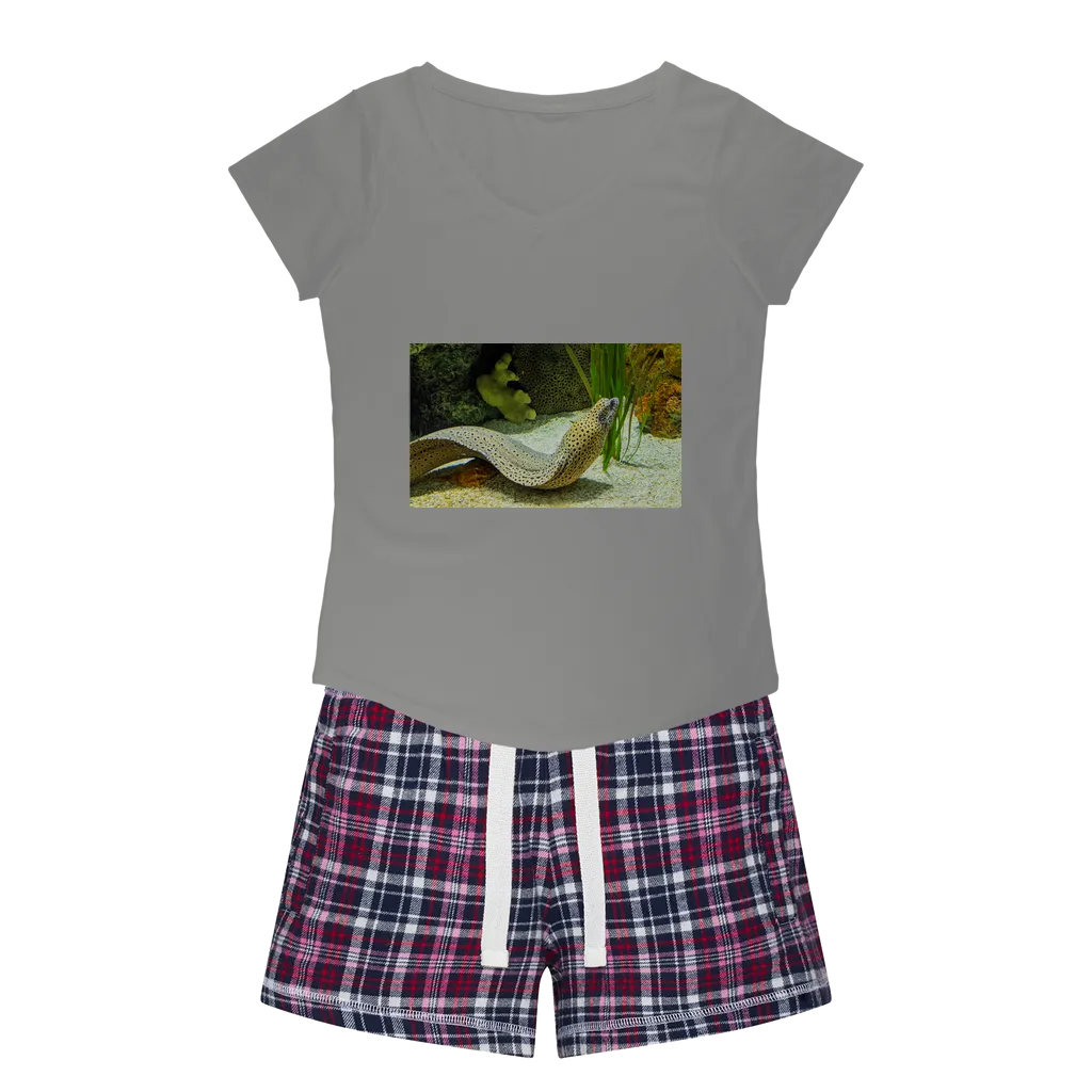 Yellow Eel Women's Sleepy Tee and Flannel Short