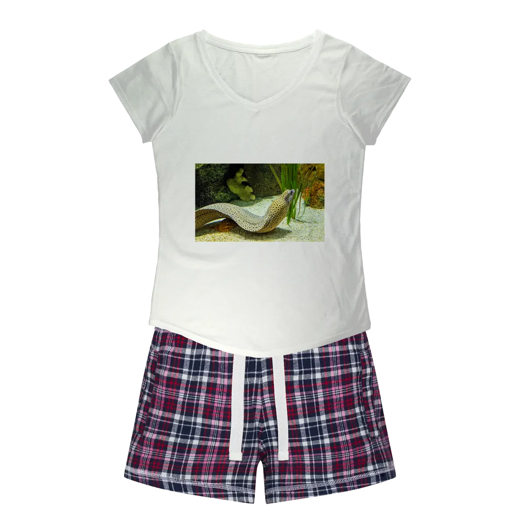 Yellow Eel Women's Sleepy Tee and Flannel Short