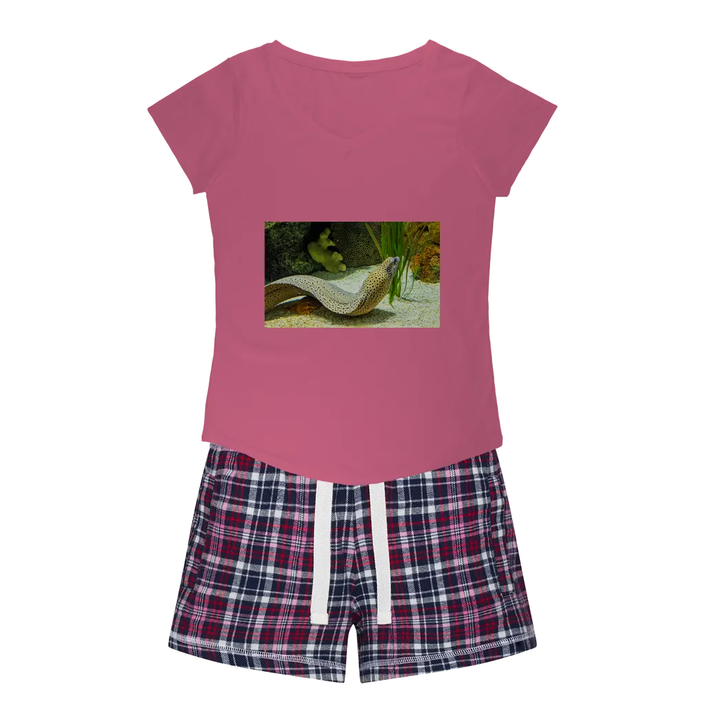 Yellow Eel Women's Sleepy Tee and Flannel Short