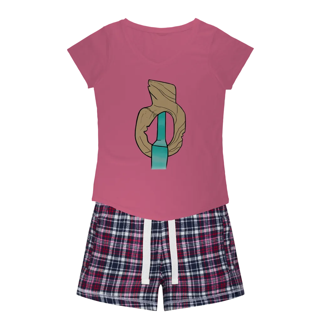 Yellow Rock with Water Women's Sleepy Tee and Flannel Short