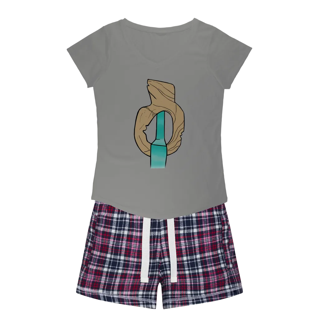 Yellow Rock with Water Women's Sleepy Tee and Flannel Short