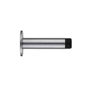 Zoo Door Stop - Cylinder - with Rose 76mm - Face Fix-Satin Chrome