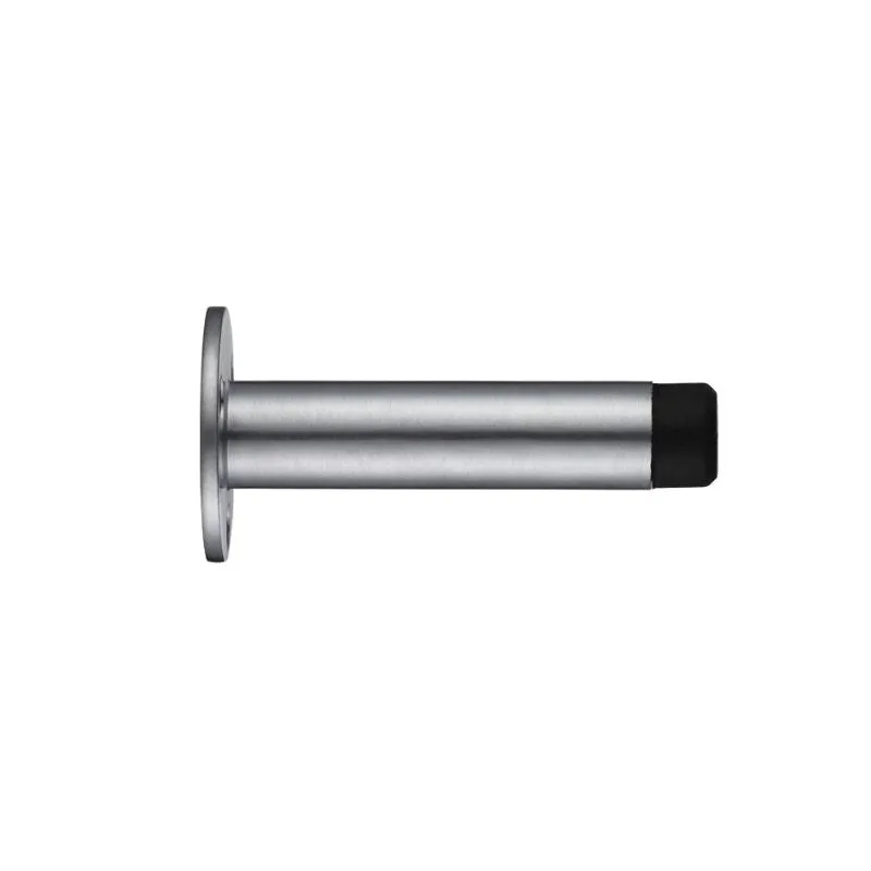 Zoo Door Stop - Cylinder - with Rose 76mm - Face Fix-Satin Chrome